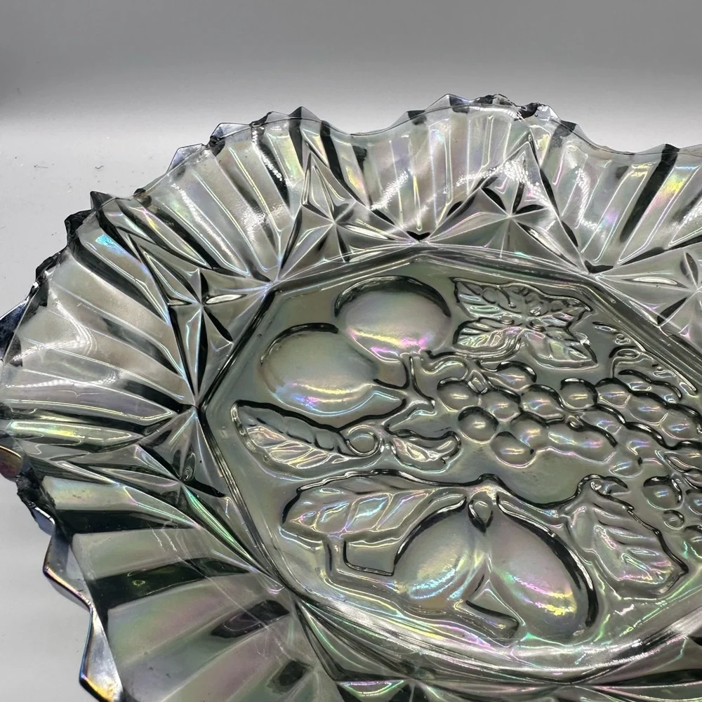 Federal Glass Carnival glass ruffled plate